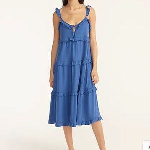 NWT blue J.Crew tiered knit keyhole maxi dress
